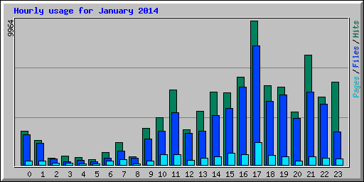 Hourly usage for January 2014