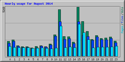 Hourly usage for August 2014