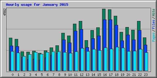 Hourly usage for January 2015