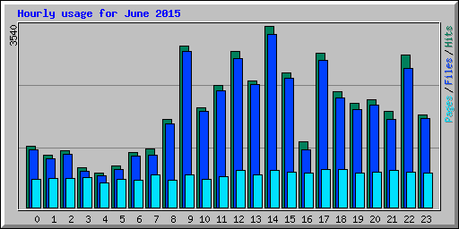 Hourly usage for June 2015