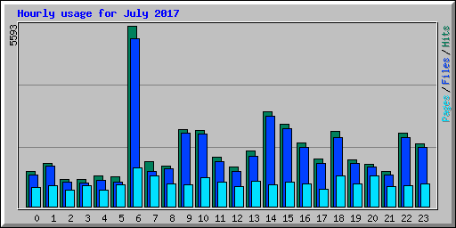 Hourly usage for July 2017
