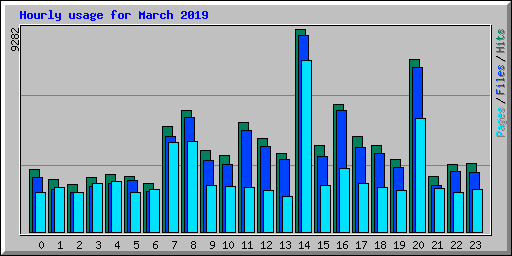 Hourly usage for March 2019