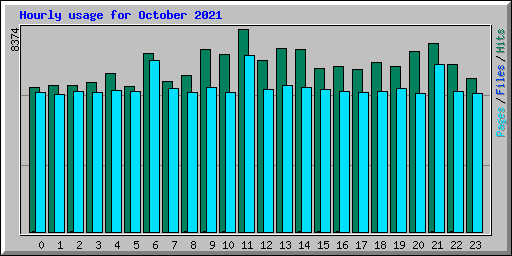 Hourly usage for October 2021